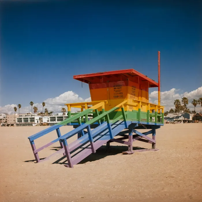 Analogfoto, aufgenommen mit Hasselblad 501cm auf Kodak Gold 200, Los Angeles