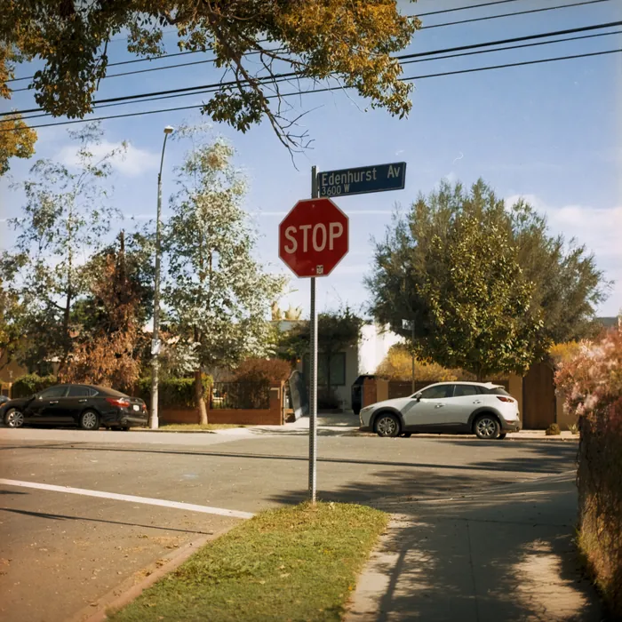 Analogfoto, aufgenommen mit Hasselblad 501cm auf Kodak Gold 200, Los Angeles